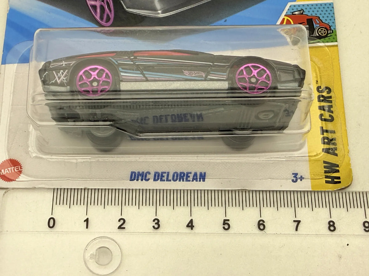 Dmc Delorean HW ART CARS Hot Wheels 2024 Czarny 1:64 – zdjęcie 7