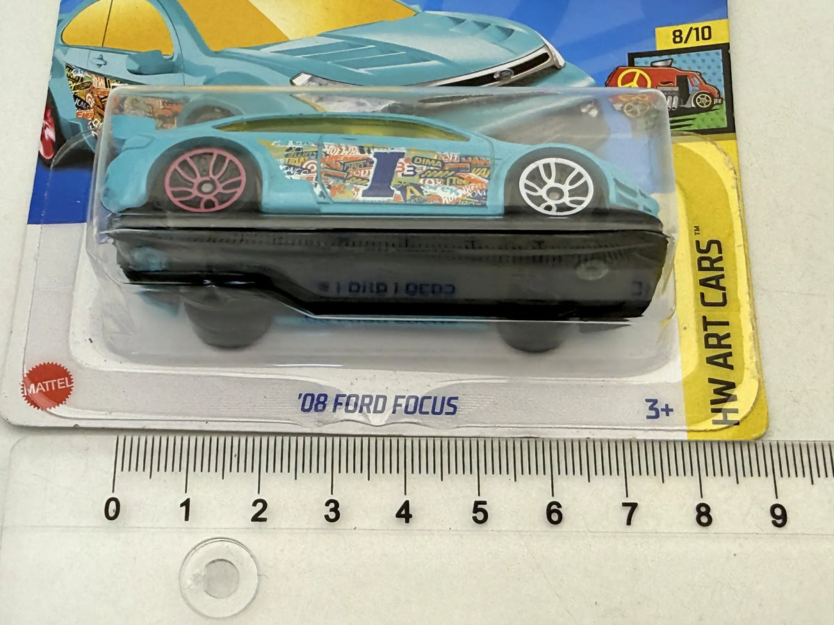 '08 FORD FOCUS HW ART CARS Hot Wheels 2023 Turkusowy 1:64 – zdjęcie 7