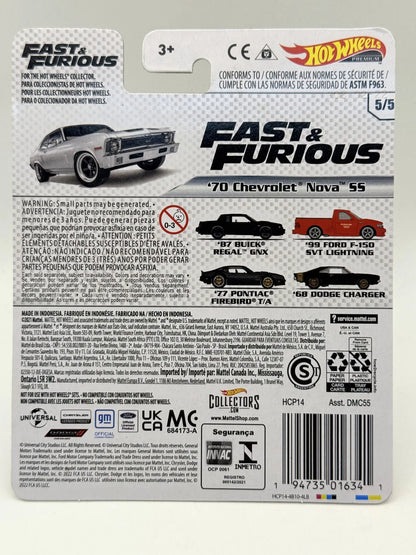 '70 CHEVROLET NOVA SS Premium Hot Wheels 2021 Srebrny 1:64 Protektor – zdjęcie 7