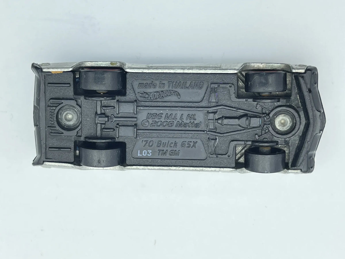 '70 Buick GSX, Hot Wheels 2008, Resoraki, Die cast, Srebrny Chrom, 1:64 – zdjęcie 7