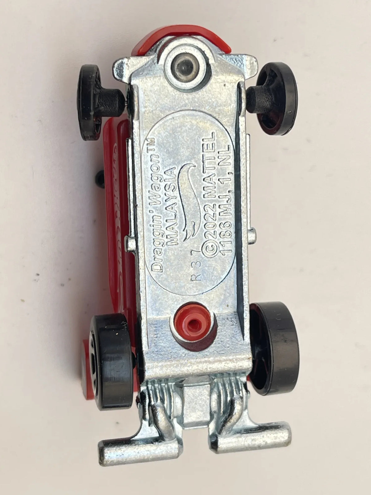 DRAGGIN' WAGON, Hot Wheels 2022, Resoraki, Die cast R37, Czerwony, 1:64 – zdjęcie 7