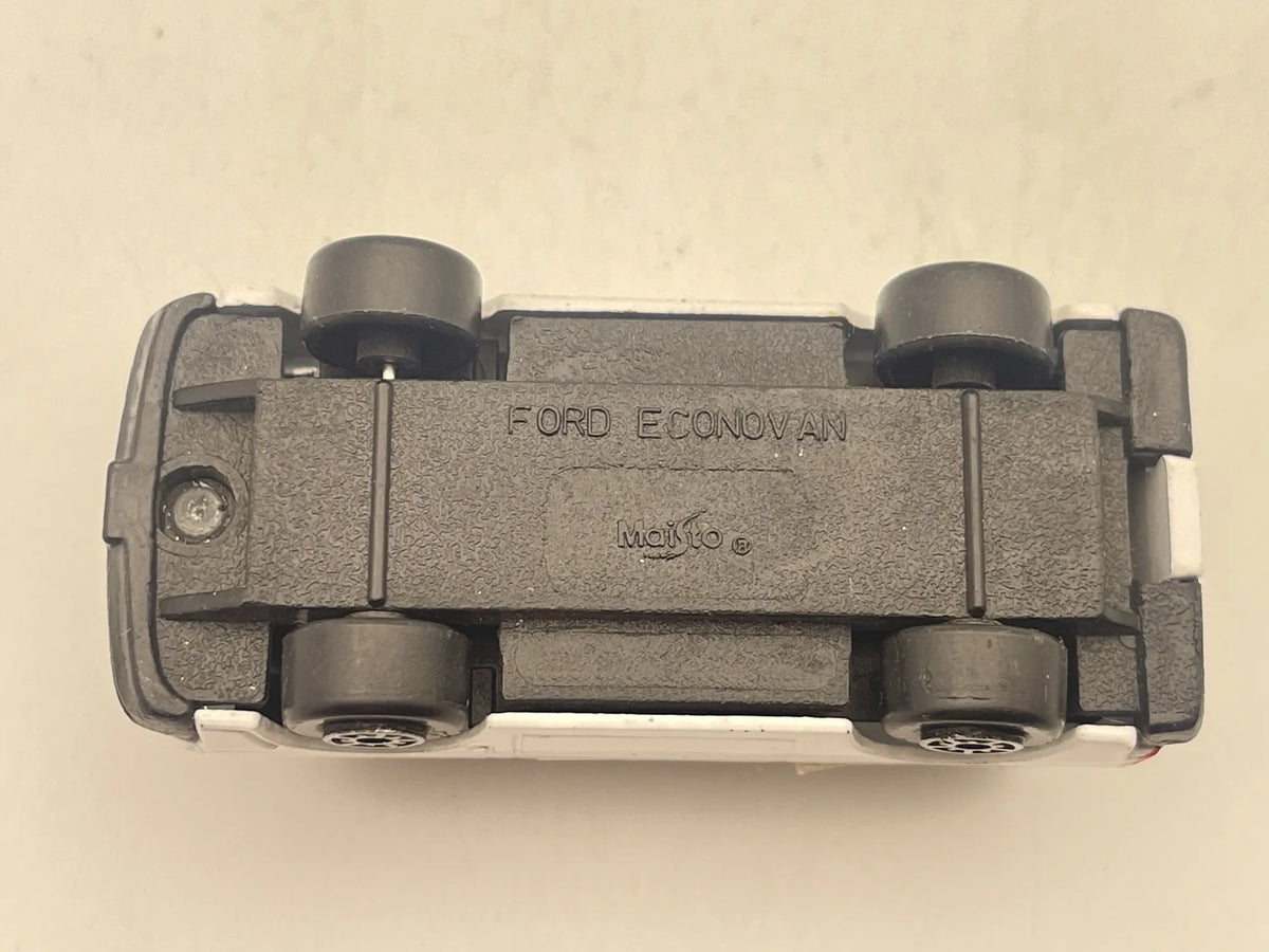 FORD ECONOVAN, Stare Maisto, U-Drive Van Hire, Vintage Die cast, Biały 1:64 – zdjęcie 7