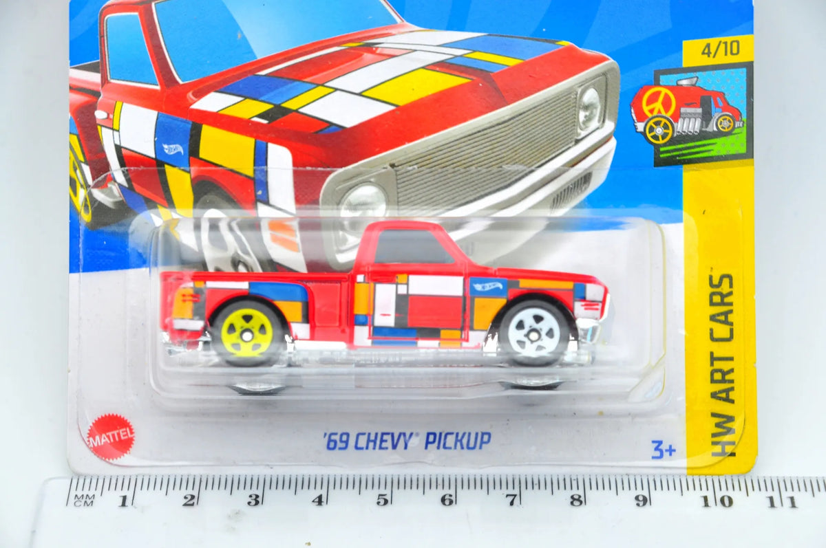 '69 Chevy Pickup HW ART CARS Hot Wheels 2022 Czerwony 1:64 Piete Mondrian – zdjęcie 7