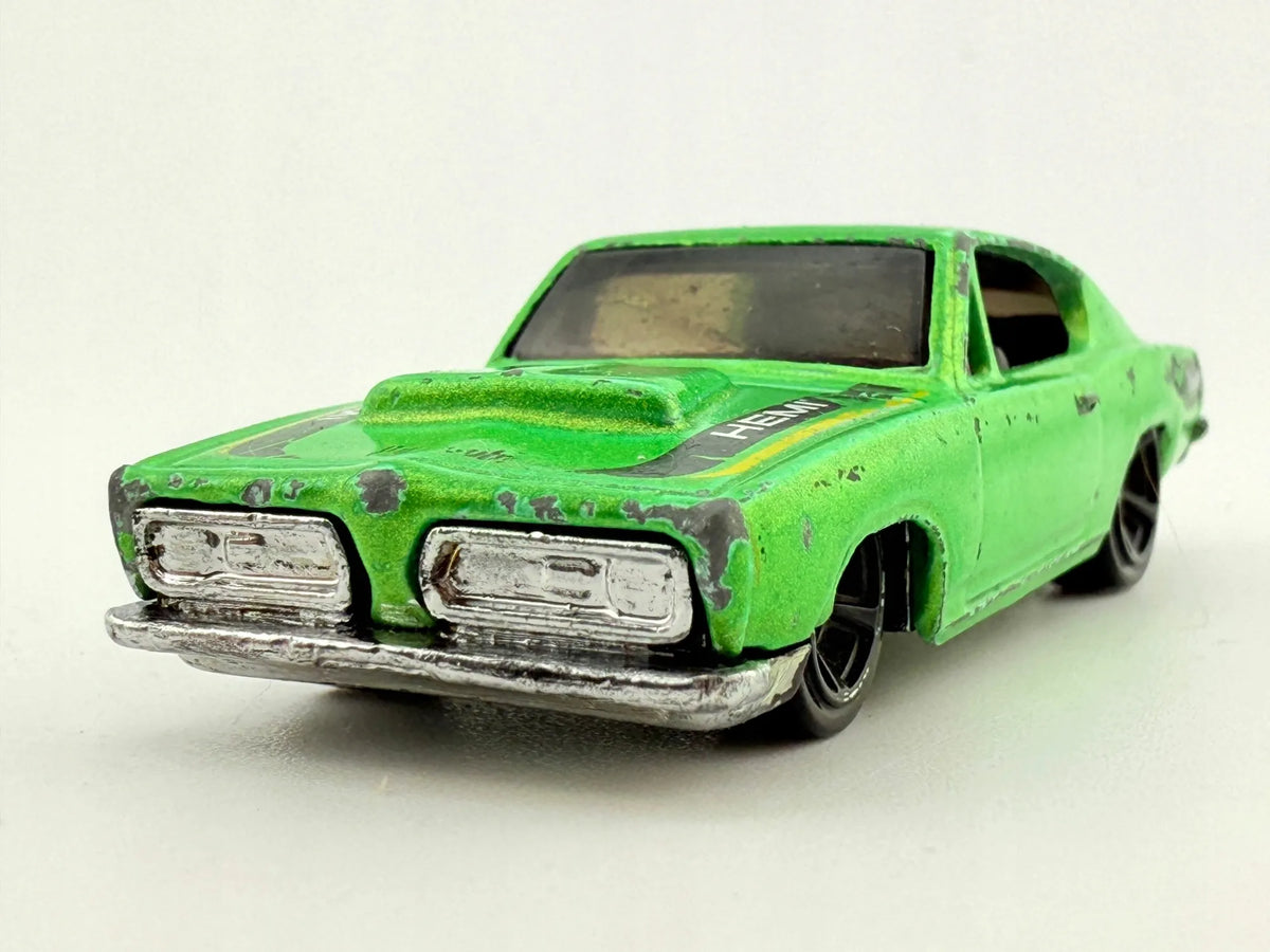 PLYMOUTH HEMI CUDA, Hot Wheels, Resoraki, Die cast E03, Zielony, 1:64 – zdjęcie 7