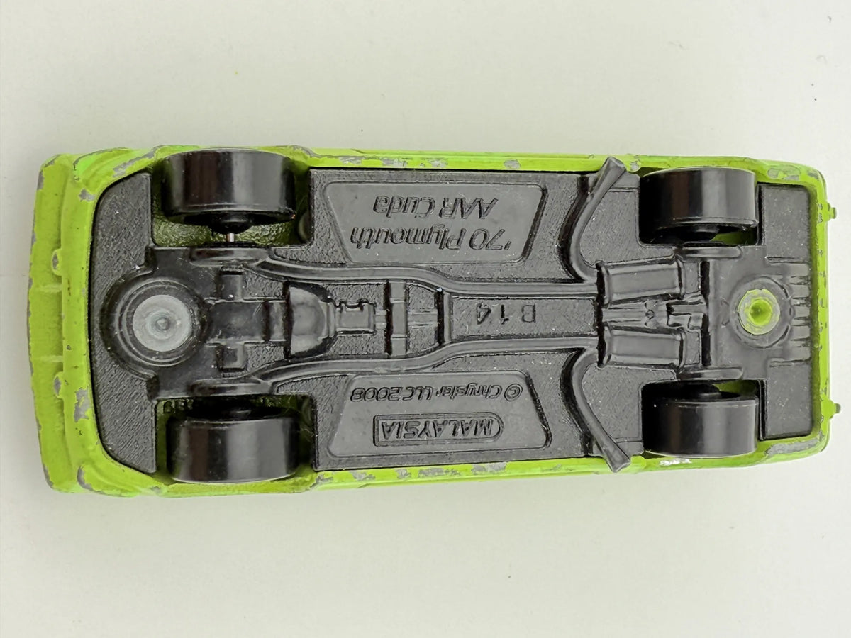 1970 PLYMOUTH AAR CUDA, Chrysler Llc, Die cast B14, Zielony, 1:64, Resoraki – zdjęcie 7