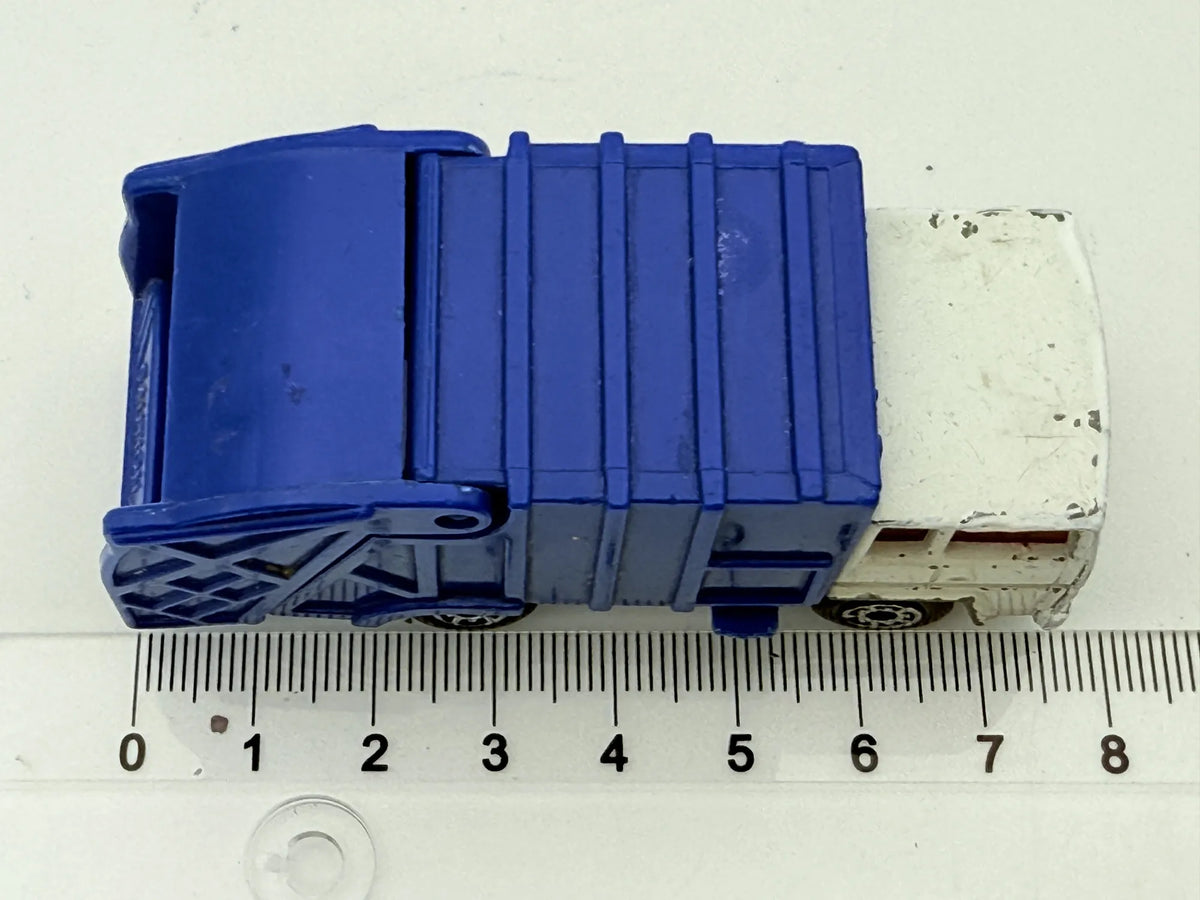 REFUSE TRUCK, Śmieciarka, Matchbox 1979, Die cast, Biały Niebieski, 1:87 – zdjęcie 7