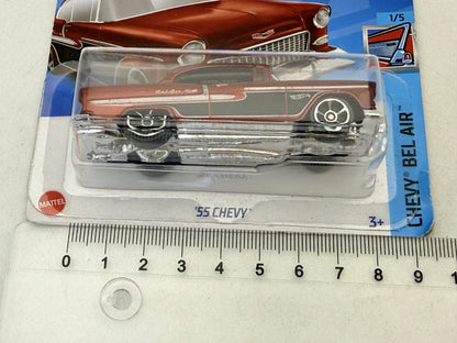 '55 CHEVY BEL AIR Mainline Hot Wheels 2022 Czerwony 1:64 – zdjęcie 7