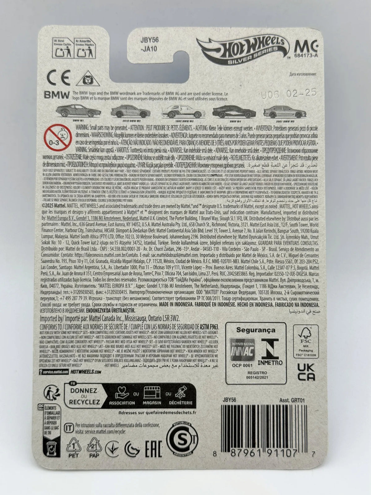 1992 BMW M3 SILVER Hot Wheels 2025 Biały 1:64 – zdjęcie 8