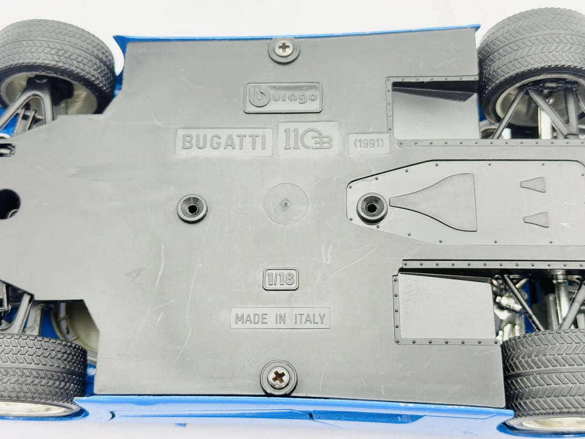 Bugatti EB110 Bburago 1991 1:18 Made in Italy Luzak Niebieski – zdjęcie 8