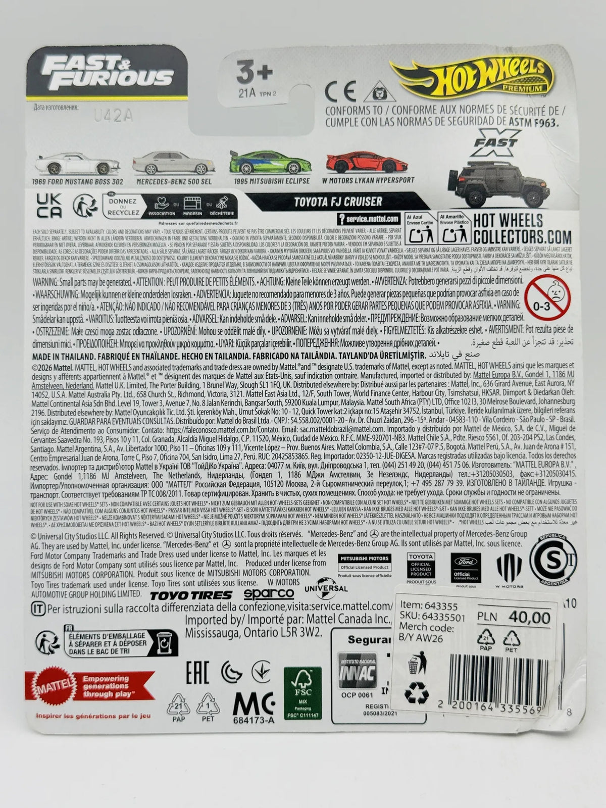 Toyota FJ Cruiser Hot Wheels Fast & Furious 1:64 Blister Szary – zdjęcie 8