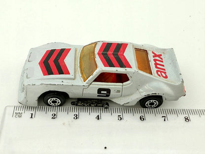 AMX PRO-STOCKER Matchbox '70 Srebrny 1:64 Made in Macau – zdjęcie 8