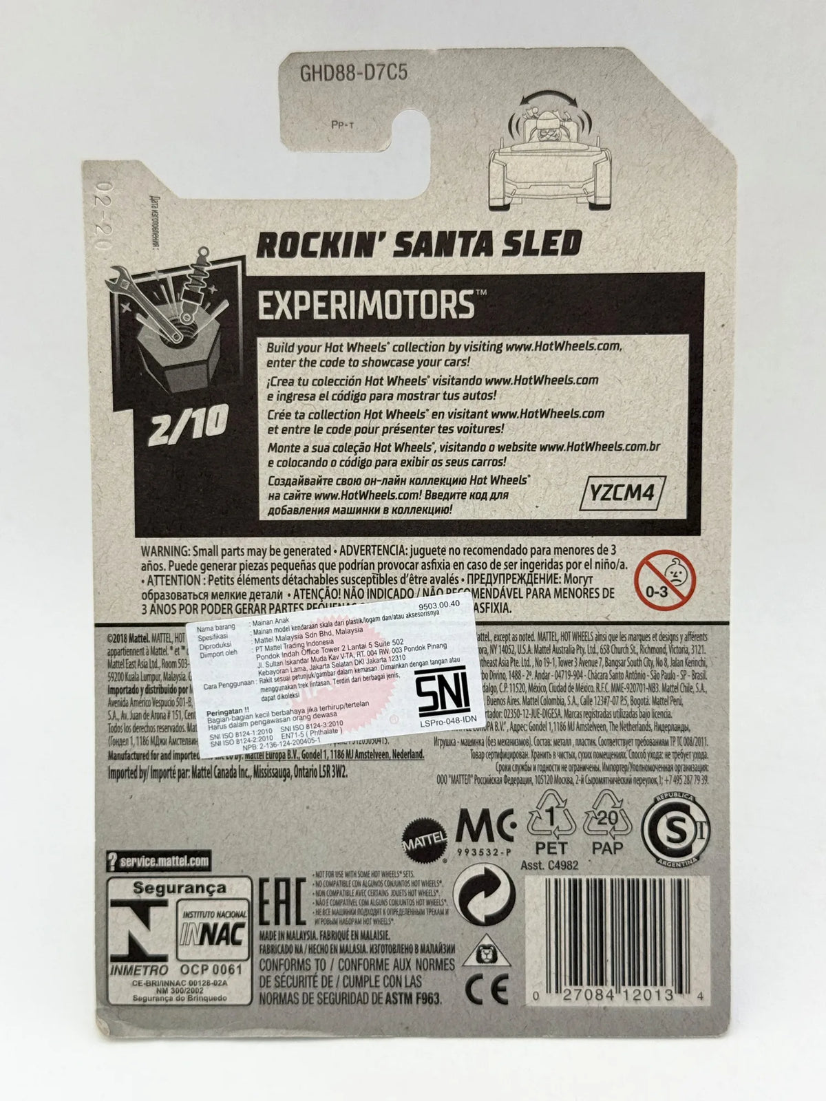 ROCKIN' SANTA SLED Experimentators Hot Wheels 2018 Złoty 1:64 – zdjęcie 8