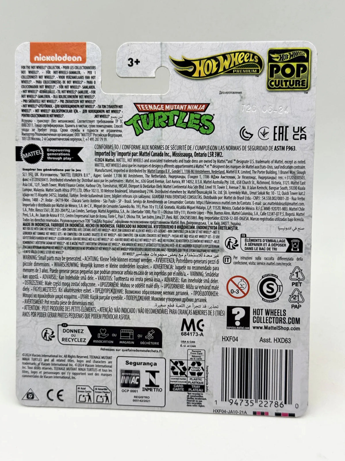 Party Wagon Ninja Turtles Hot Wheels 2024 Żółty 1:64 Premium Protektor – zdjęcie 8