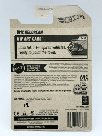 Dmc Delorean HW ART CARS Hot Wheels 2024 Czarny 1:64 – zdjęcie 8
