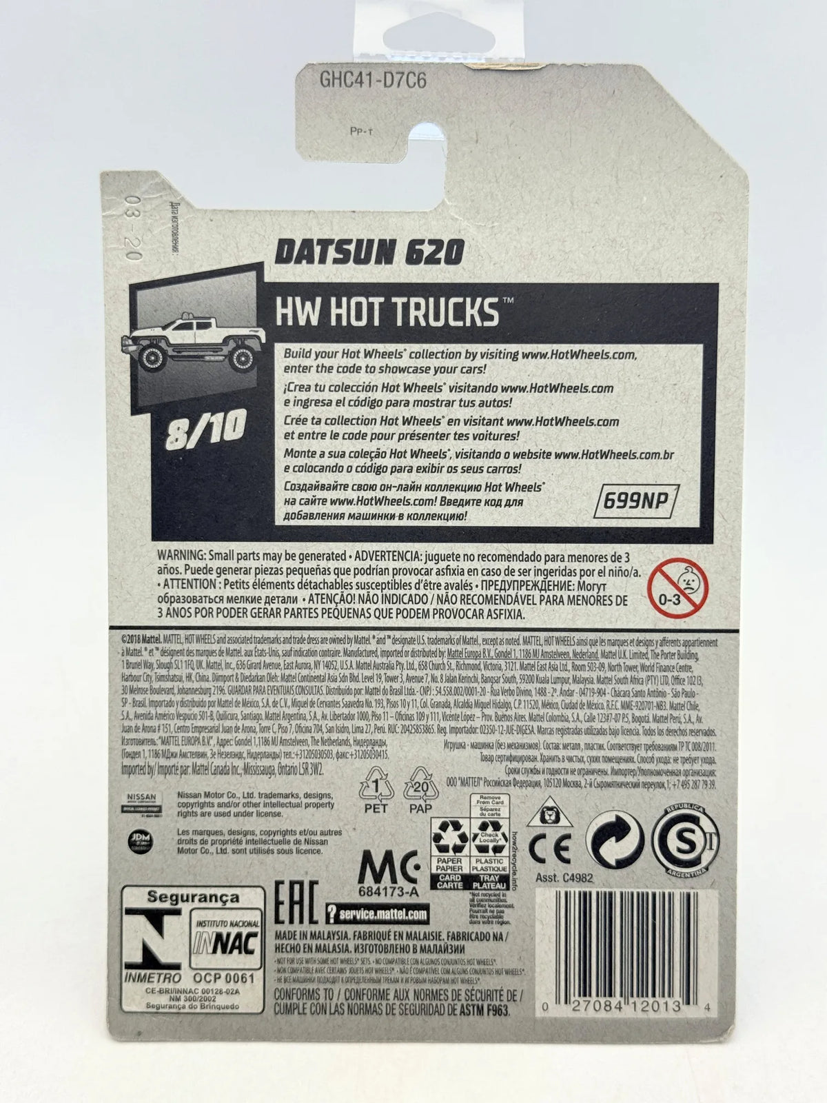 Datsun 620 HW Hot Trucks Hot Wheels 2020 Czerwony 1:64 – zdjęcie 8