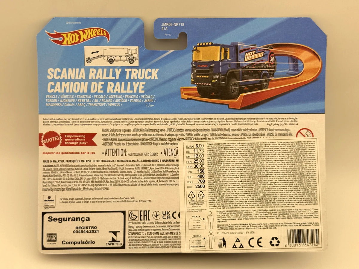 SCANIA RALLY TRUCK, Hot Wheels 2025, HYT56 JMK06, Granatowy, 1:64, Resoraki – zdjęcie 8