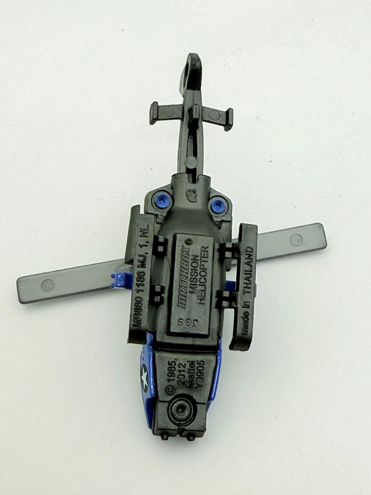 Mission Helicopter Matchbox 1985-2012 NiebieskI 1:64 – zdjęcie 8