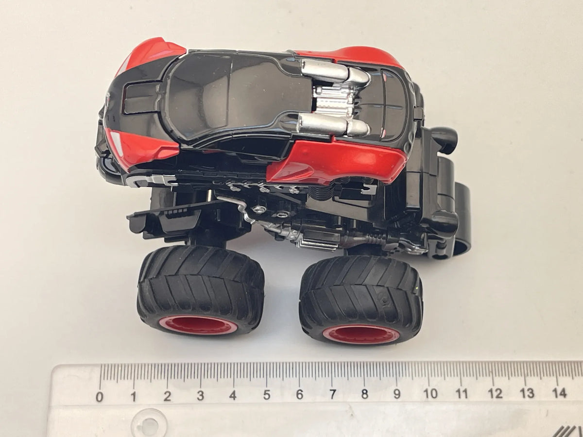TRANSFORMERS MONSTER TRUCK jak BUGATTI, Die cast, Czerwony, 1:64, Resoraki – zdjęcie 8