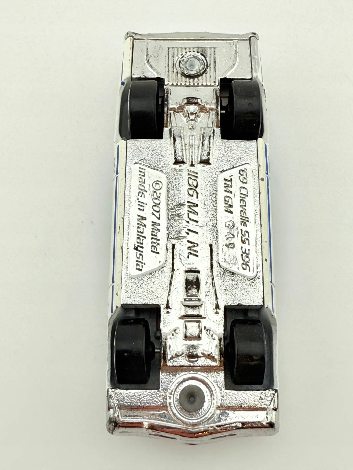 '69 CHEVELLE SS 396 TM GM, Hot Wheels 2007, Resoraki, Die cast, Biały, 1:64 – zdjęcie 8