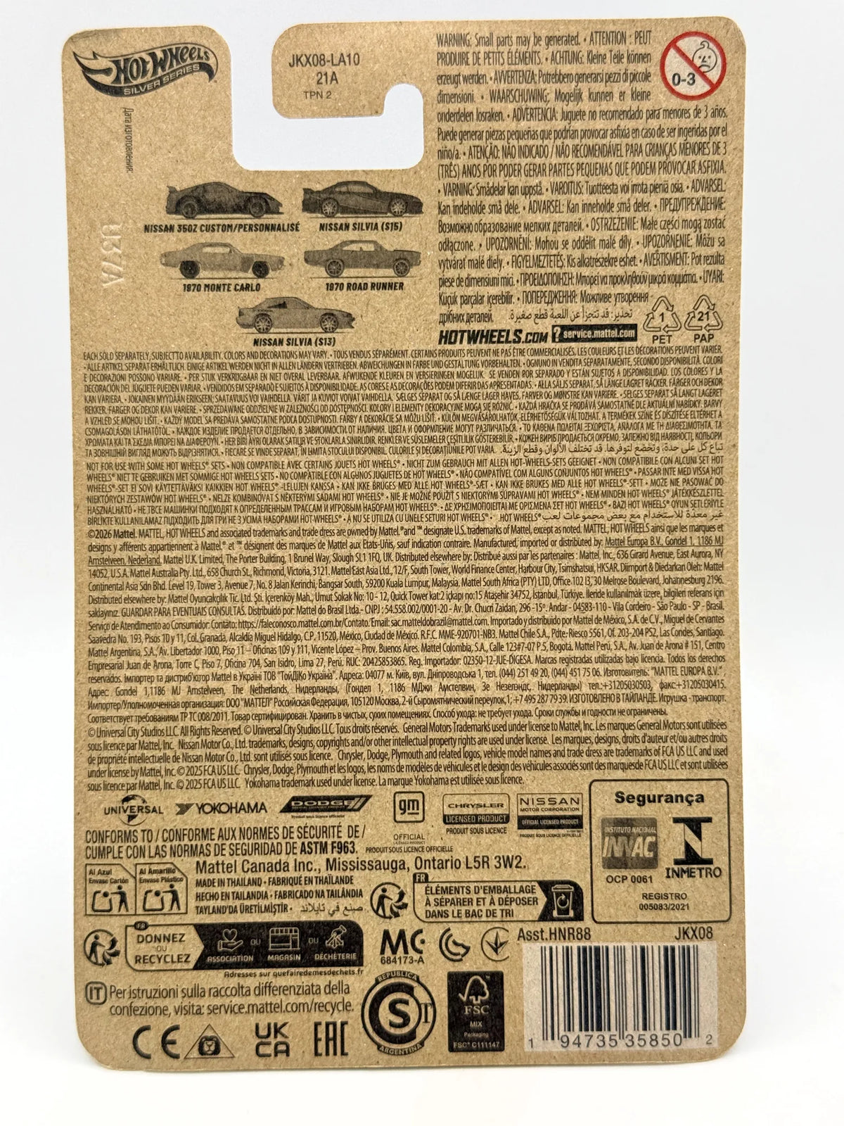 1970 ROAD RUNNER, Hot Wheels 2026, Die cast JKX08, Srebrny, 1:64, Resoraki – zdjęcie 8