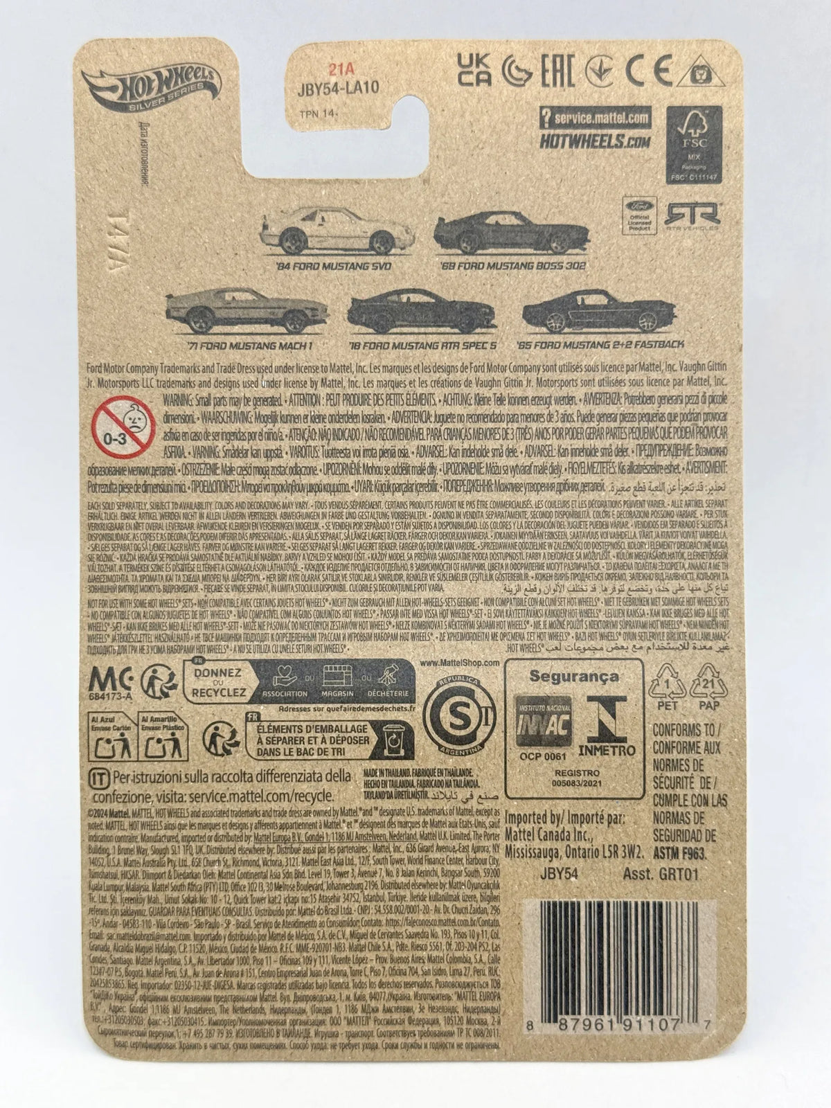 '65 Ford Mustang 2+2 Fastback SILVER Hot Wheels 2024 Niebieski 1:64 2xMetal – zdjęcie 8