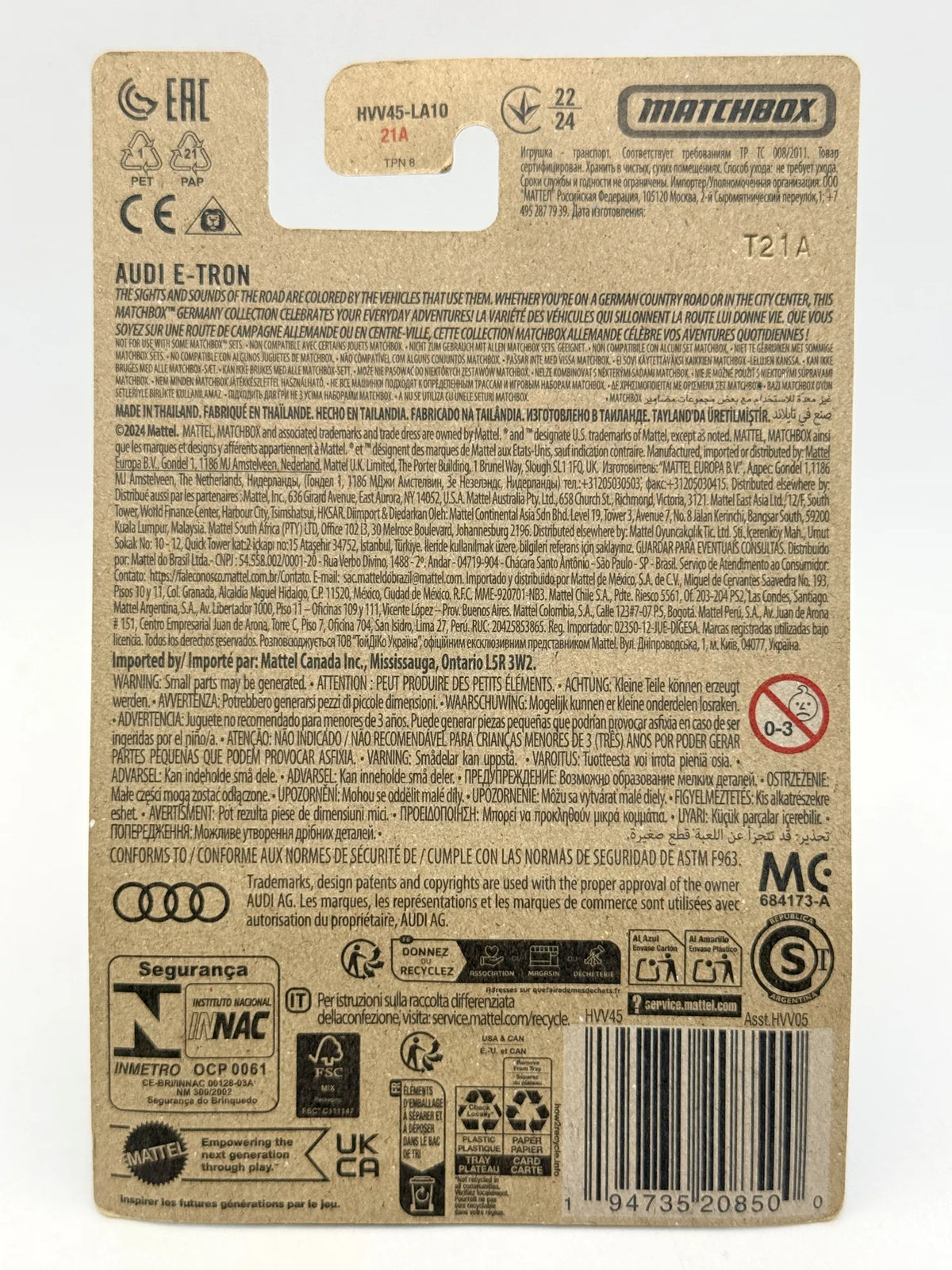 AUDI E-TRON European Streets Matchbox 2024 Niebieski 1:64 – zdjęcie 8