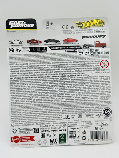 1967 Chevy Custom C-10 Hot Wheels 2026 Fast & Furious 1:64 Pickup Blister – zdjęcie 8