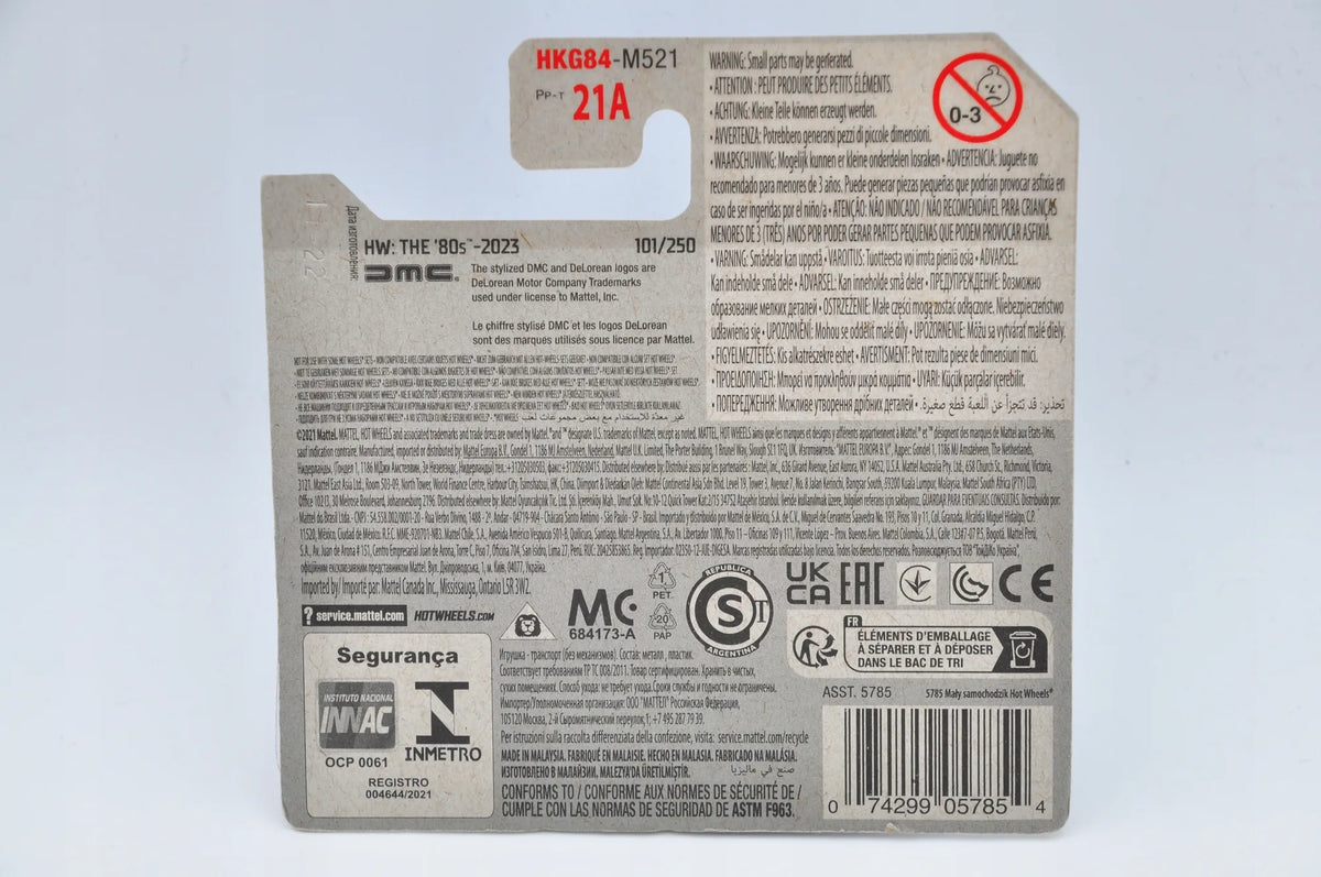 DMC DELOREAN, Hot Wheel 2023, Resoraki, Die cast Hkg84-M521, Niebieski 1:64 – zdjęcie 8