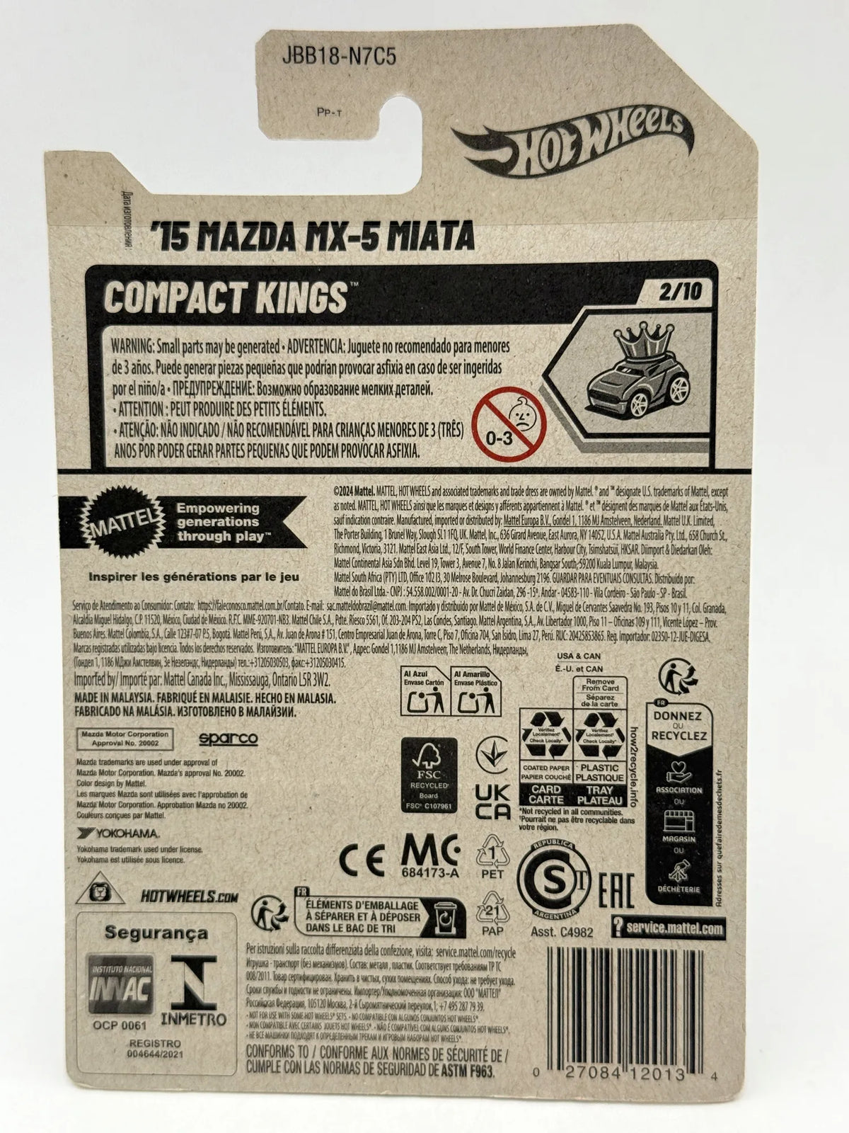 '15 Mazda Mx-5 Miata Compact Kings Hot Wheels 2024 Czerwony 1:64 – zdjęcie 8