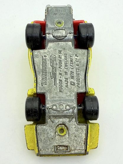Woosh-N-Push Matchbox Żółty 1:64 Made in Anglia – zdjęcie 9