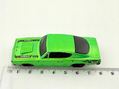 PLYMOUTH HEMI CUDA, Hot Wheels, Resoraki, Die cast E03, Zielony, 1:64 – zdjęcie 9