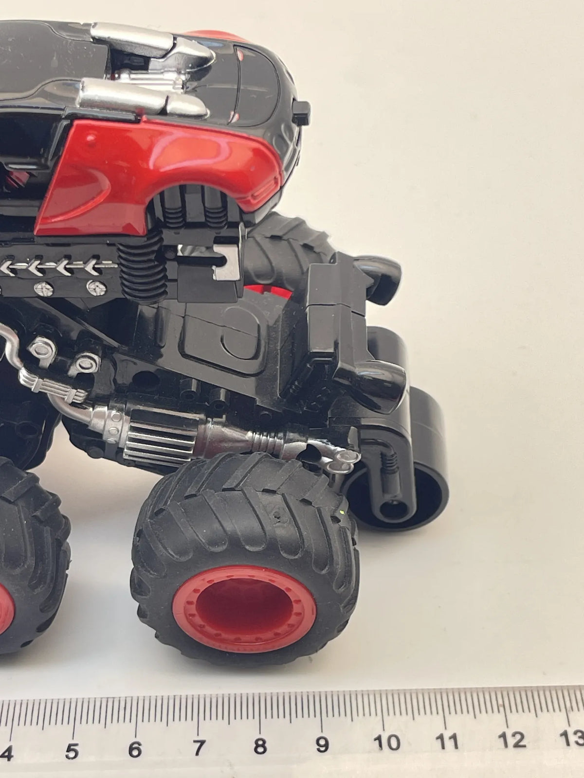 TRANSFORMERS MONSTER TRUCK jak BUGATTI, Die cast, Czerwony, 1:64, Resoraki – zdjęcie 9