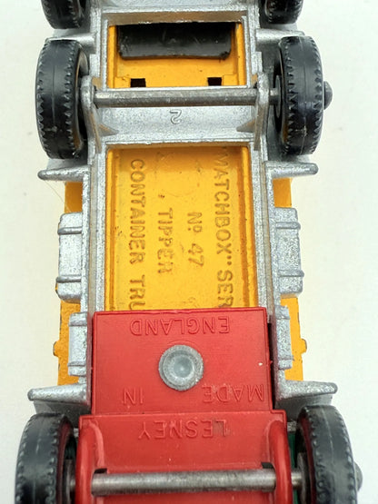Daf Tipper Container Truck Matchbox Żółty 1:64 Made in England – zdjęcie 9