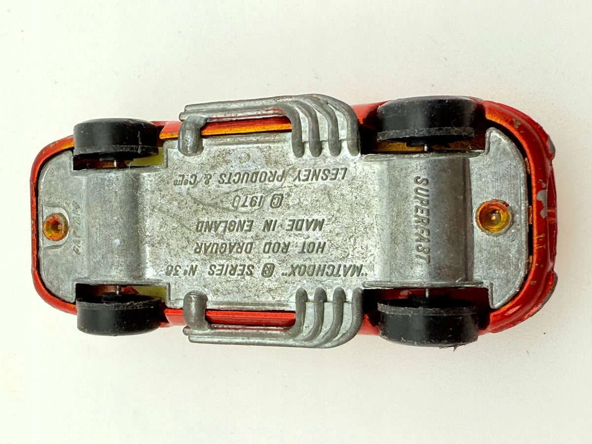 HOT ROD DRAGUAR Matchbox 1970 Czerwony 1:64 Made in England – zdjęcie 10