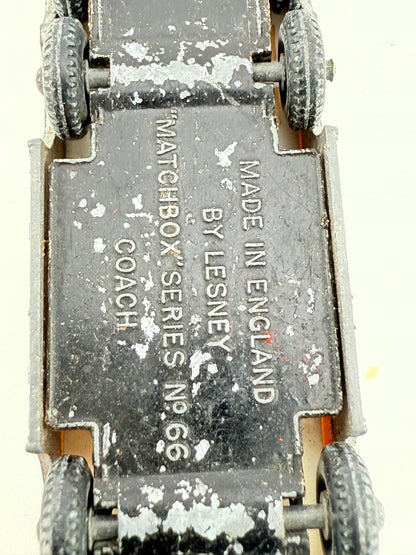 COACH BUS, Matchbox, Made in England, Die cast 66, Srebrny, 1:120, Resoraki – zdjęcie 10