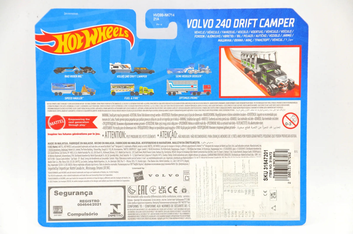 VOLVO 240 DRIFT CAMPER Hot Wheels 2023 Niebieski, 1:64 – zdjęcie 10