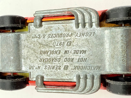 HOT ROD DRAGUAR Matchbox 1970 Czerwony 1:64 Made in England – zdjęcie 11