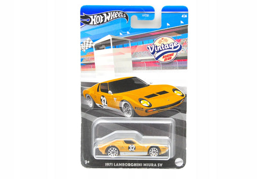 1971 LAMBORGHINI MIURA SV, Hot Wheels, Die cast Hrv03, Żółty, 1:64
