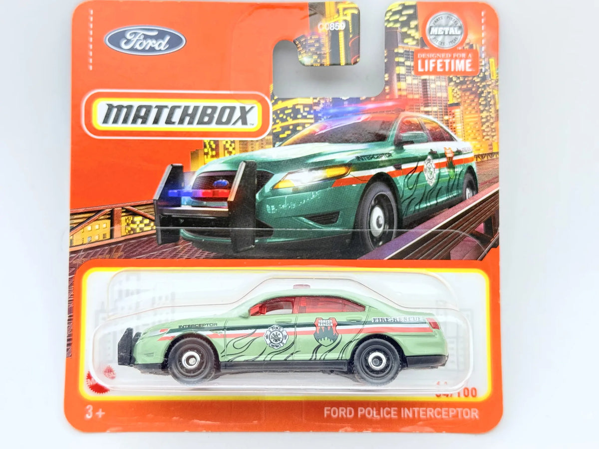 FORD POLICE INTERCEPTOR, Matchbox 2023, Die cast HVN97LA10, Zielony, 1:64
