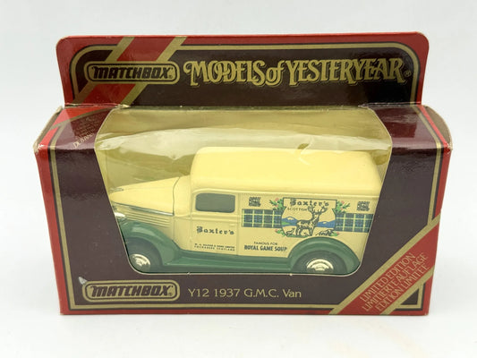Y12 1937 G.M.C. VAN Models of Yeasteryear Matchbox 1987 1:45 Made in Macau