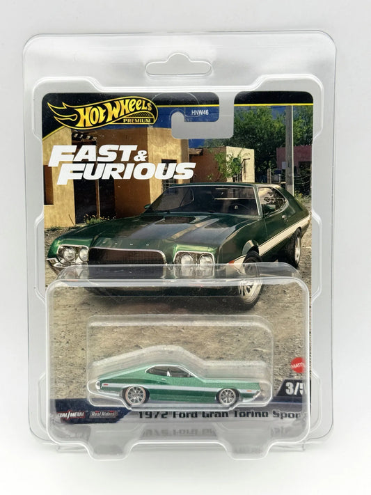 1972 FORD GRAN TORINO SPORT Premium Hot Wheels 2023 Zielony 1:64