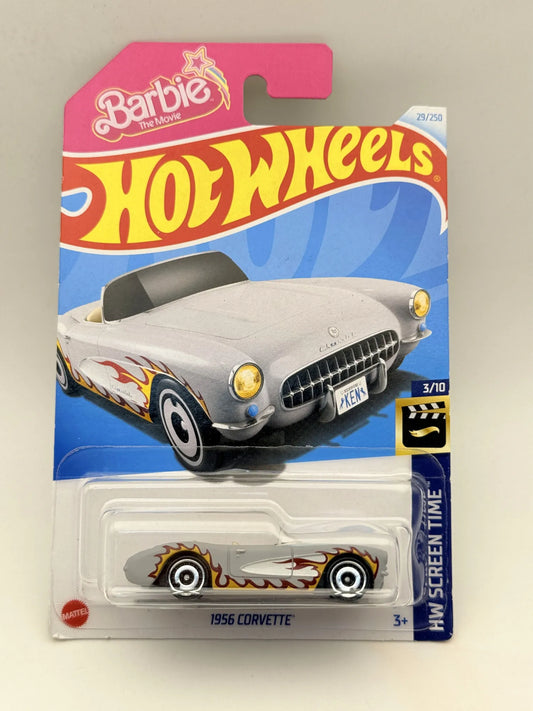 1956 CORVETTE HW Screen Time Hot Wheels 2021 Srebrny 1:64