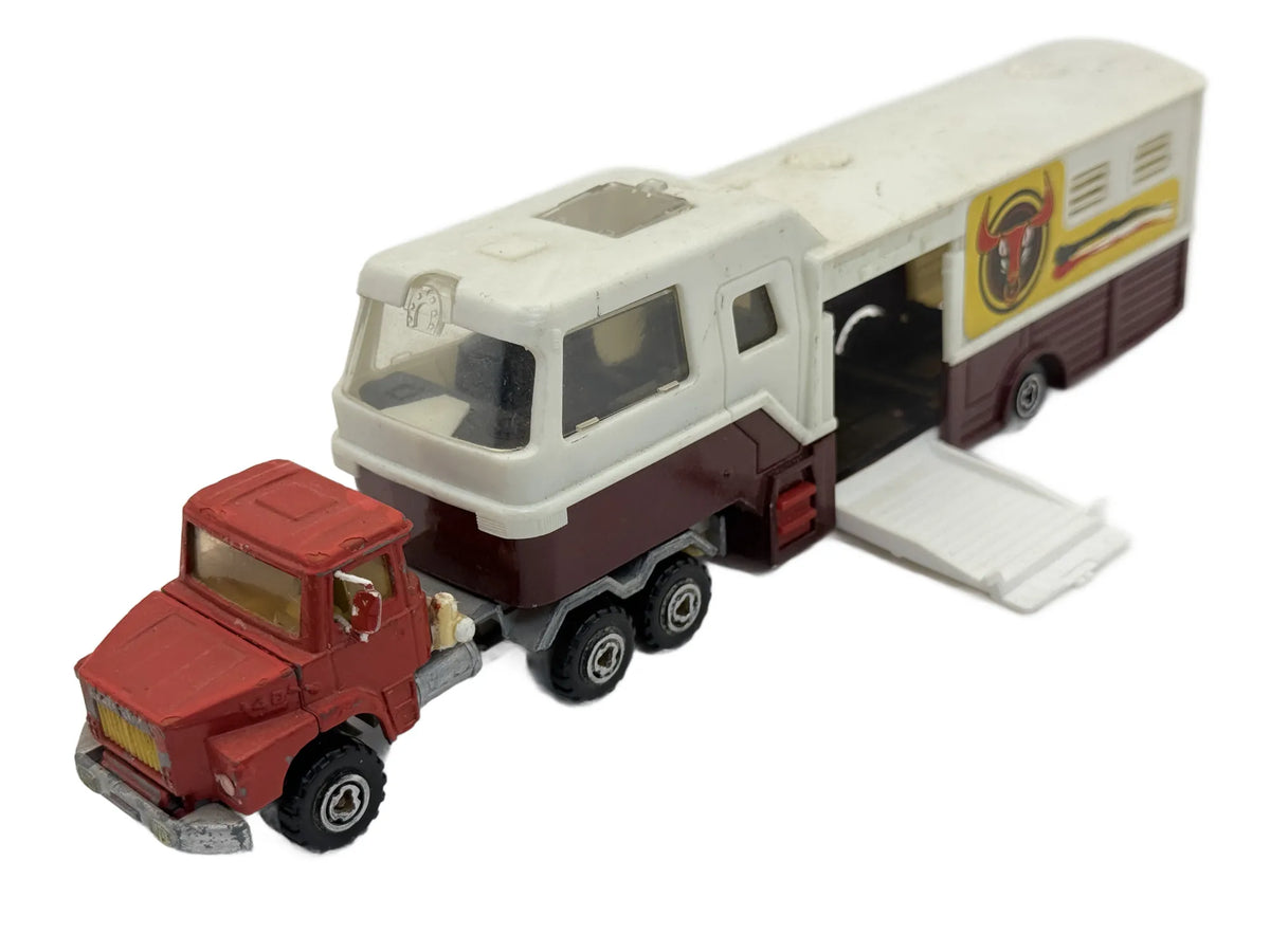 Ciężarówka Koniowóz Naczepowy Majorette 1980 1:60 Made in France