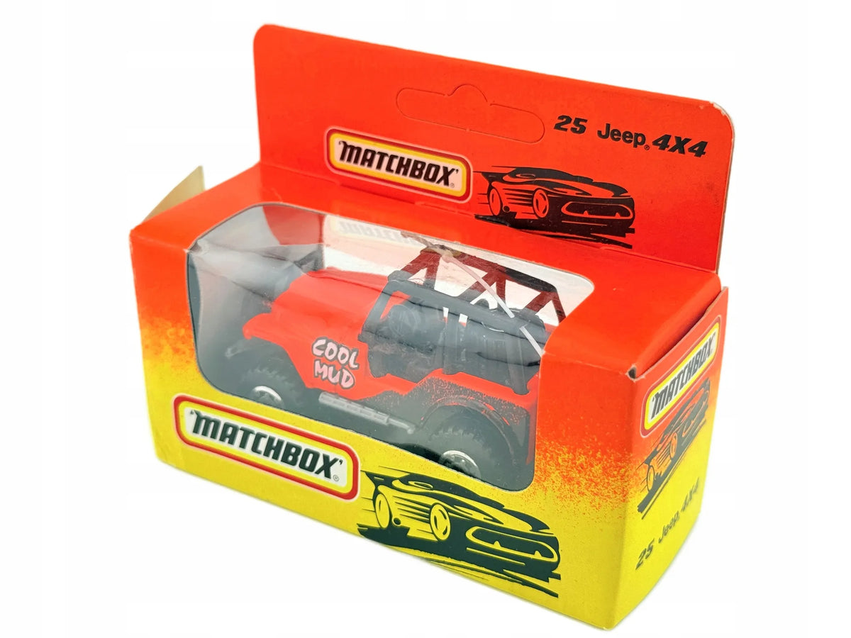 JEEP 4X4, Matchbox, Resoraki, Die cast 11125, Czerwony, 1:64