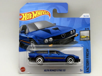 ALFA ROMEO GTV6 3.0, Hot Wheels 2024 Die cast HTF13 Niebieski 1:64 Resoraki