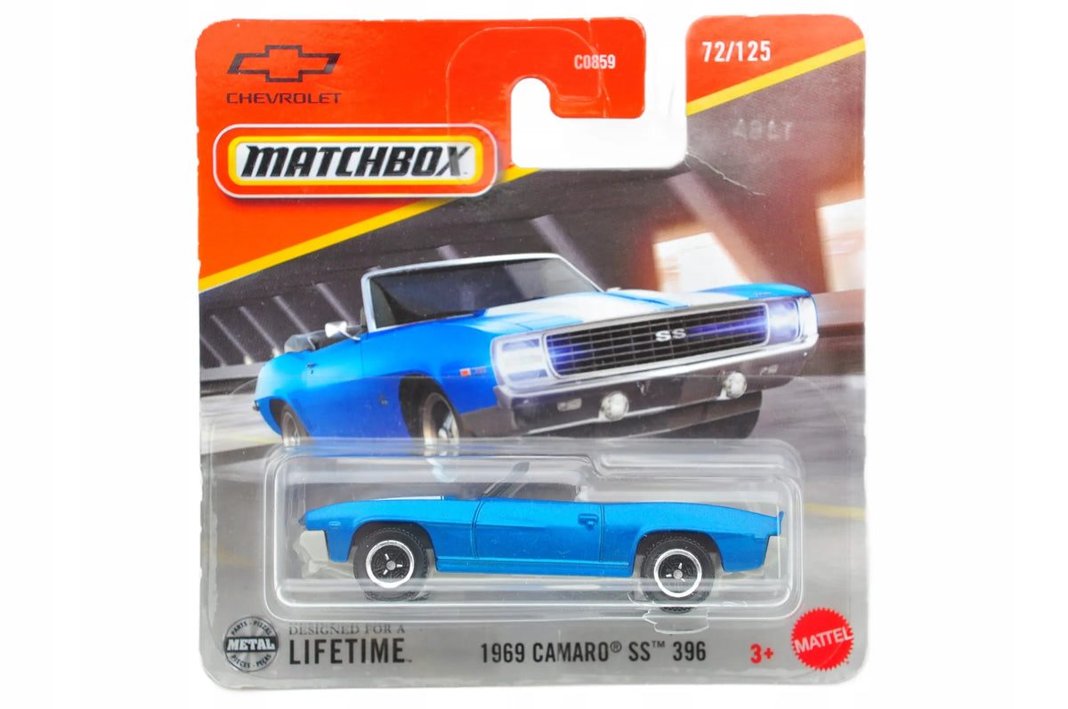 1969 CAMARO SS 396 Matchbox 2024 Niebieska 1:64