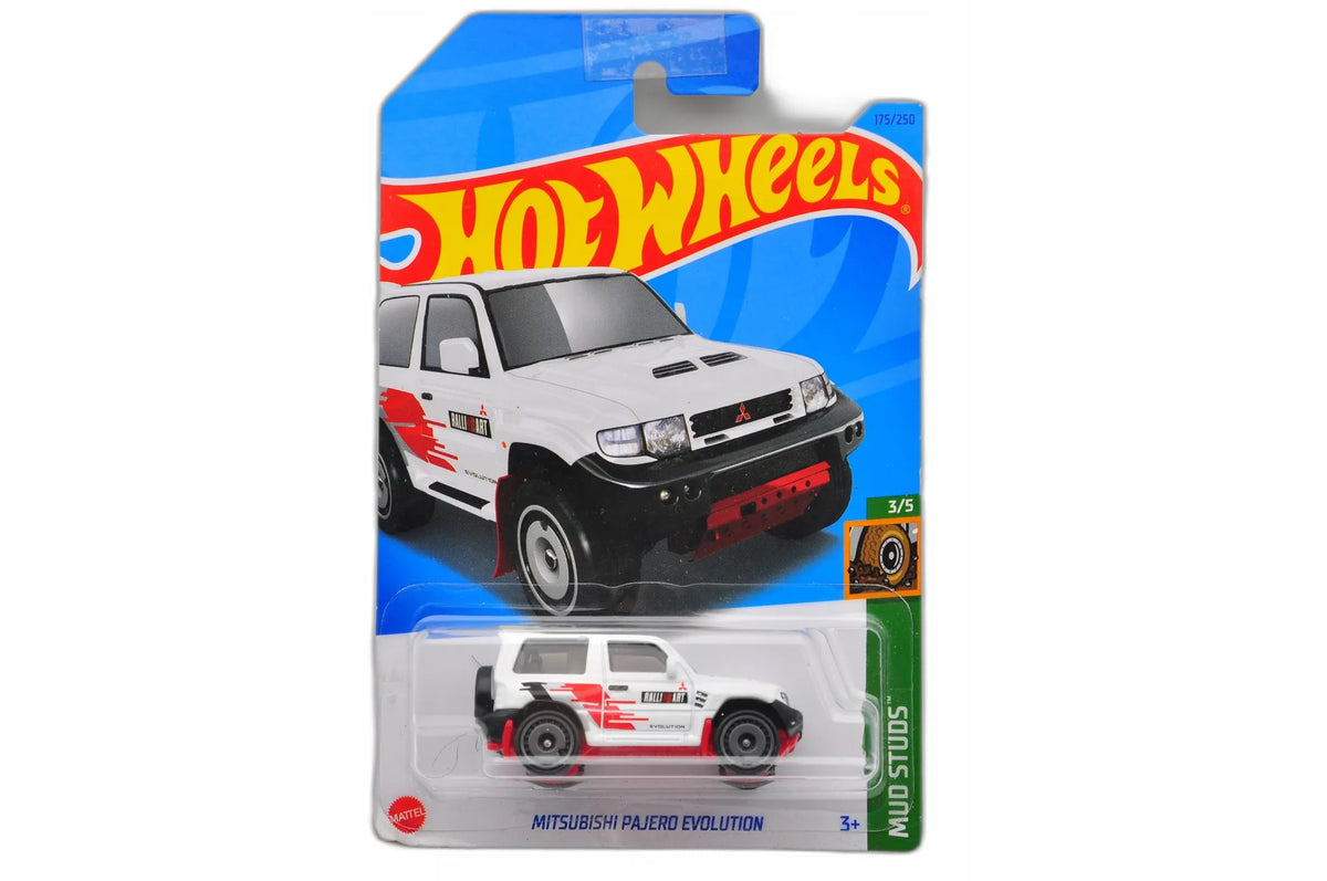 Mitsubishi Pajero Evolution Mud Studs Hot Wheels 2021 Biały 1:64