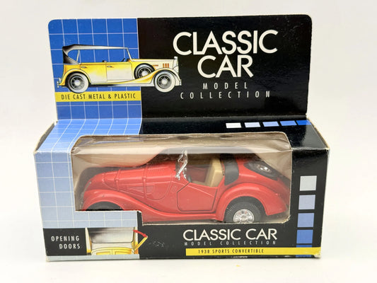 1938 Sports Convertible Classic Car Model Collection 1990 Czerwony 1:43