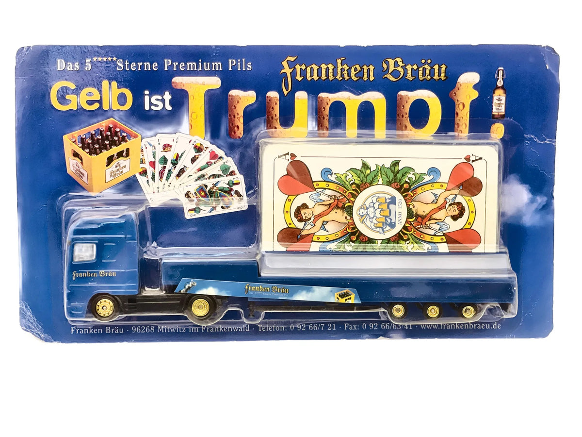 DAF 95XF Hümmer 1:87 Ciężarówka Promocyjna Franken Bräu Blister Niebieski