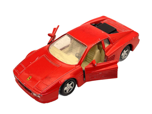FERRARI 512TR, Shell, Maisto, Resoraki Vintage Model Die cast Czerwony 1:39